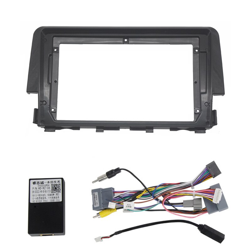 Marco de Radio de coche Kit para HONDA Civic estéreo para coche reproductor Multimedia tablero Panel de plástico de Fascia de adaptador: frame cable canbus