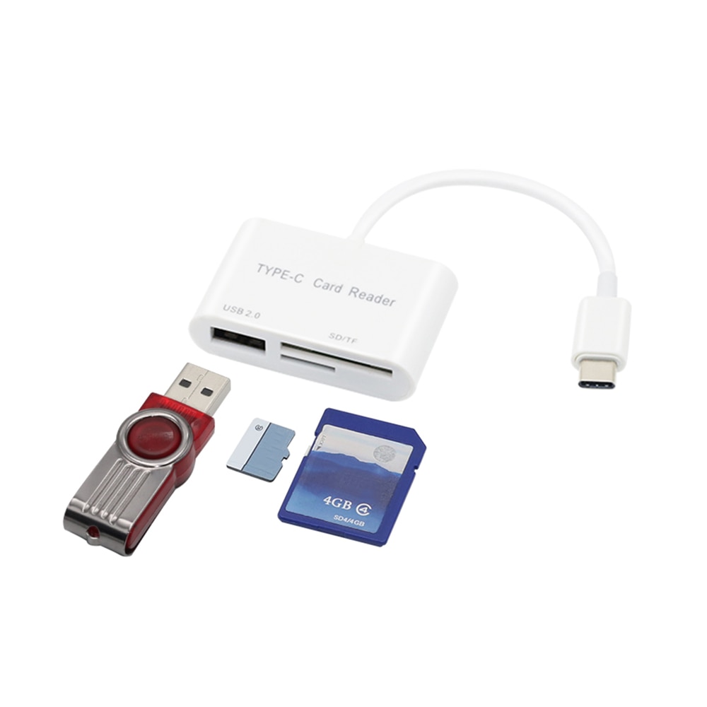 3 in kaartlezer usb c type c kaart sd lezer adapterkabel sd & micro sd 1 aansluiting slimme geheugenkaartlezer