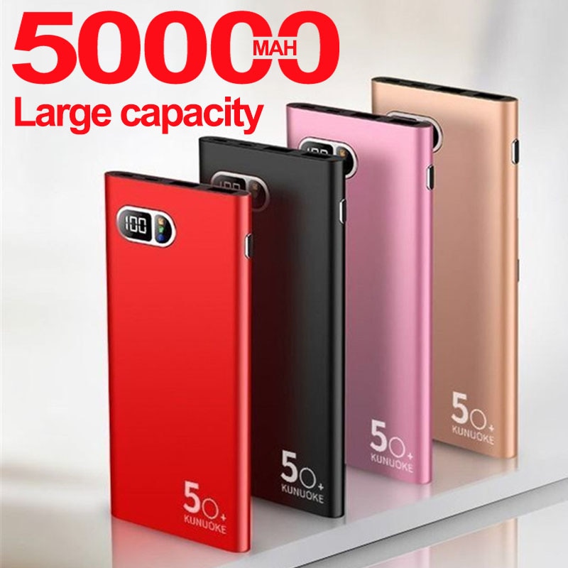 Batterie d'alimentation grande capacité téléphone Portable 50000mAh chargeur 2 USB affichage numérique batterie d'alimentation extérieure pour Xiaomi Samsung IPhone