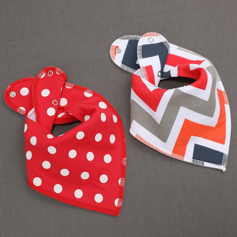 Bavettes unisexe pour bébés, en Bandana, 2 pièces, boutons ajustables, pour bavoirs pour -né, 100% coton, accessoires utiles pour bébés: K20003