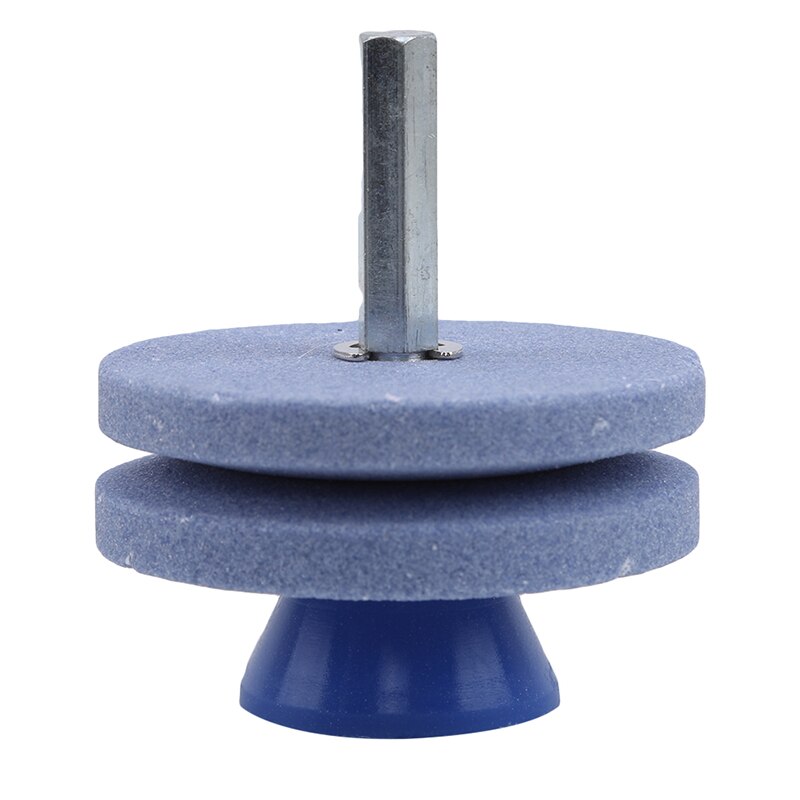 Garden Tools Fastest Sharpener Blade Universal Grinding Rotary Drill Cutter Lawnmower Sharpener: 2 layers blue