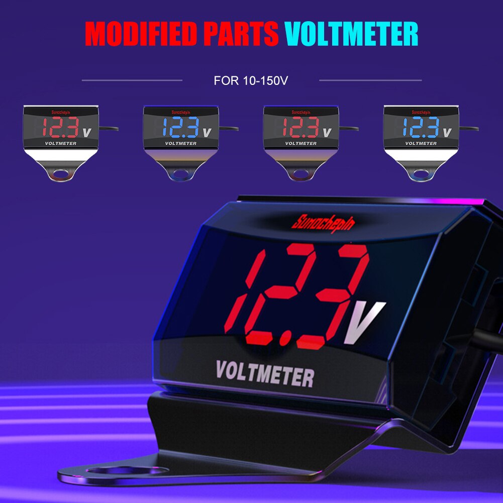 12V LED Digital Anzeige Voltmeter Auto Motorrad Spannung Volt Messgerät Tafel Meter für Auto Motorrad Stiefel Marine Lkw RV ATV