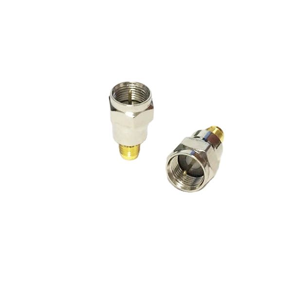 Enchufe macho F a conector hembra SMA, convertidor de adaptador coaxial RF, chapado en oro recto, , , 1 ud.