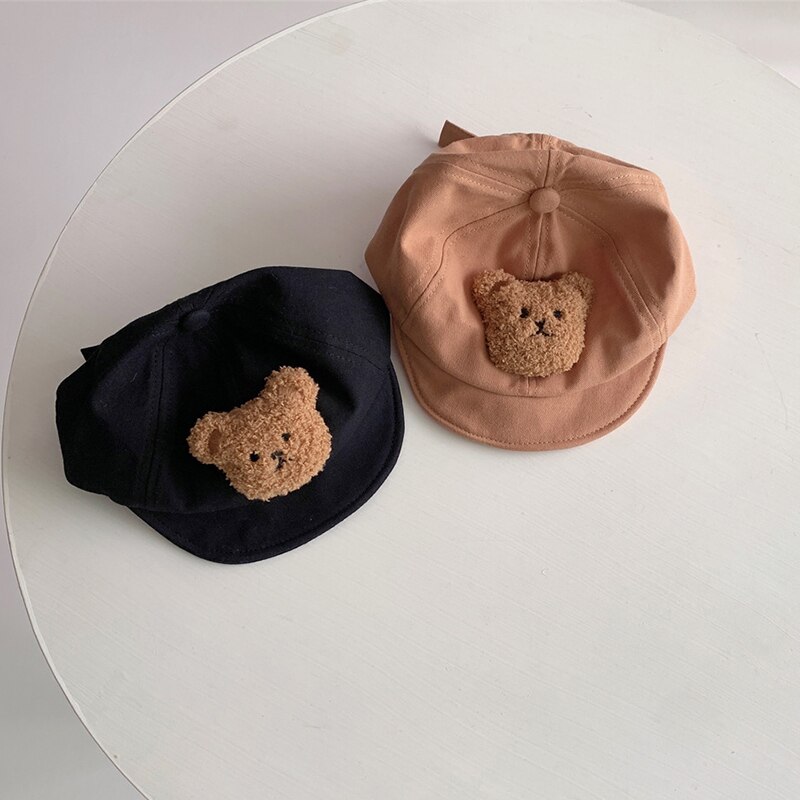 Berretto da bambino carino cartone animato orso ragazzi berretto da baseball proprietà cotone regolabile per bambini ragazze cappelli da suola cappellini con visiera morbida