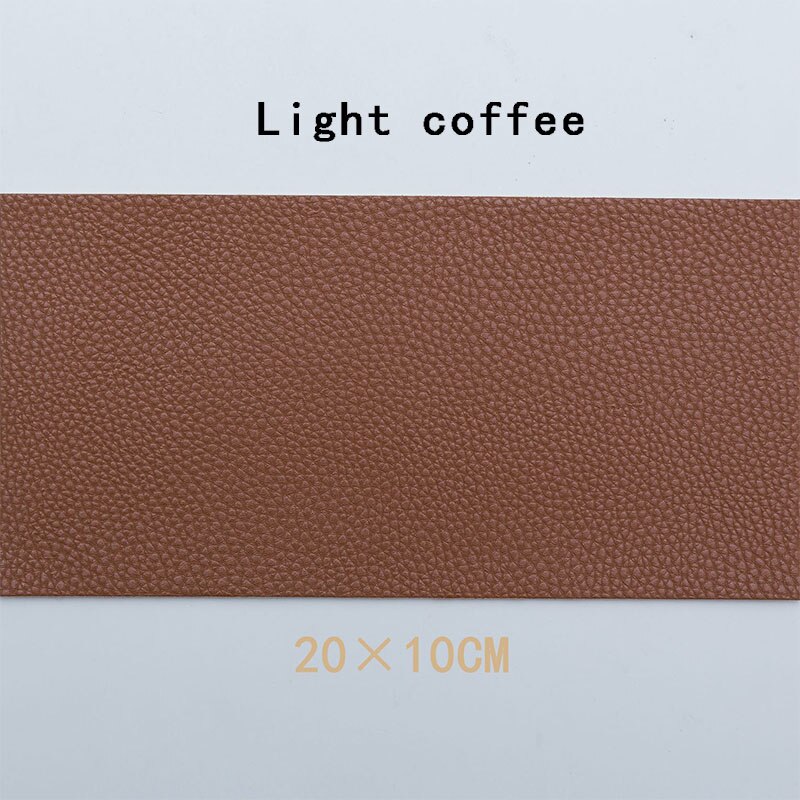 20 x 10cm färgglada pu-läderlappar tyg självhäftande syntetiskt läderklistermärke sofflappar materiallapp för handväska plagg: Lätt kaffe