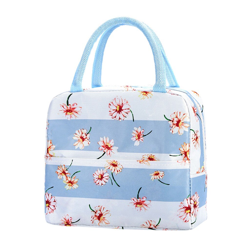 Lunch Bag Fresh Insulation Cold Bales Thermal Oxford Waterproof Convenient Leisure Bag Cute Flower Cartoon Cuctas Bolso: E