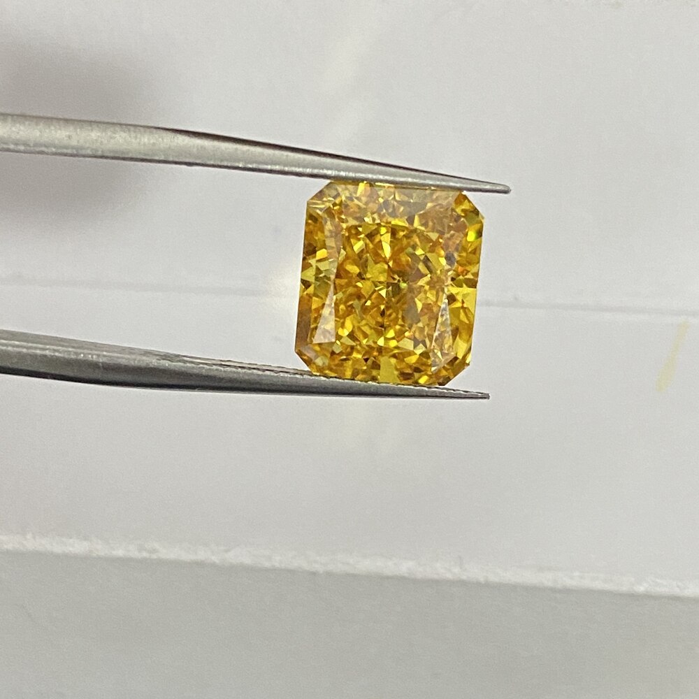 Meisidian 6A Golden 9X11Mm Radiant Cut Geel Iced Verpletterd Zirconia Voor Sieraden Diy Maken