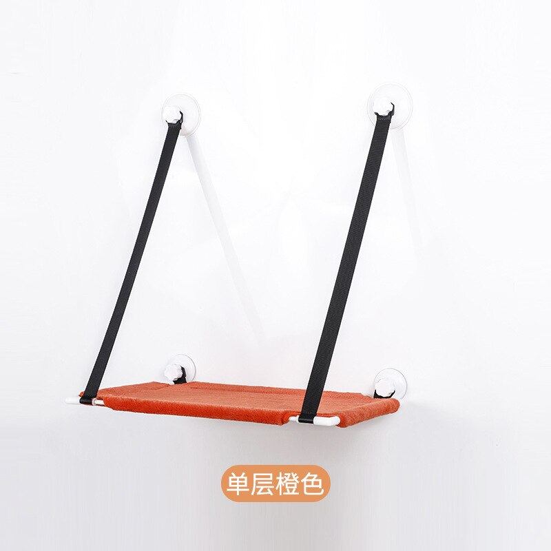 Cute Pet Cat Window Seat Hammock Window Bed Living Room Suction Cup Wall Hanging Pet Breathable Bearing 20kg Cat Hammock: Orange
