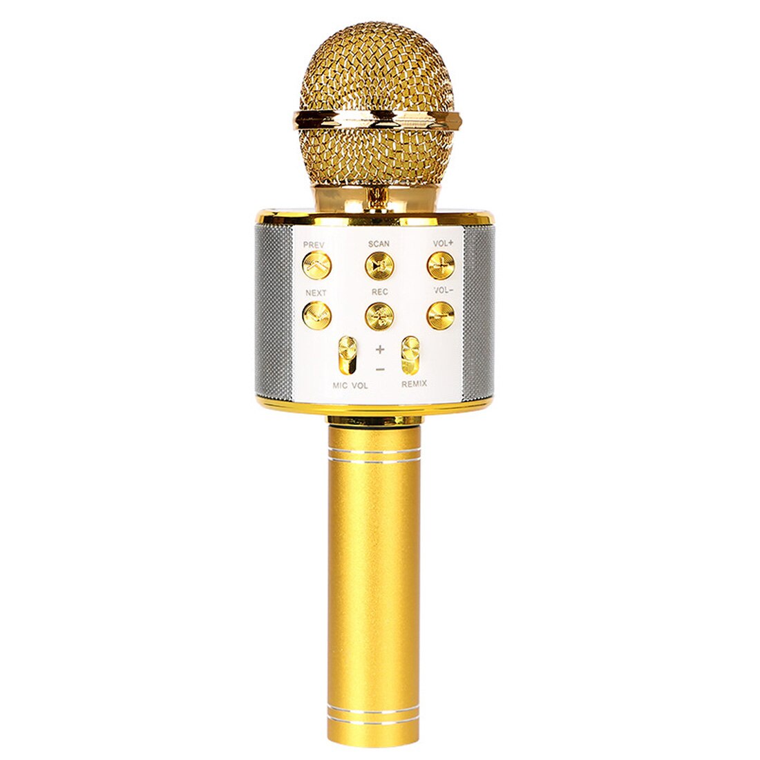 WS858 Senza Fili Bluetooth Microfono karaoke Microfono A Condensatore Professionale Microfono Radio studio di Registrazione Mic con la Luce del portato: oro standard
