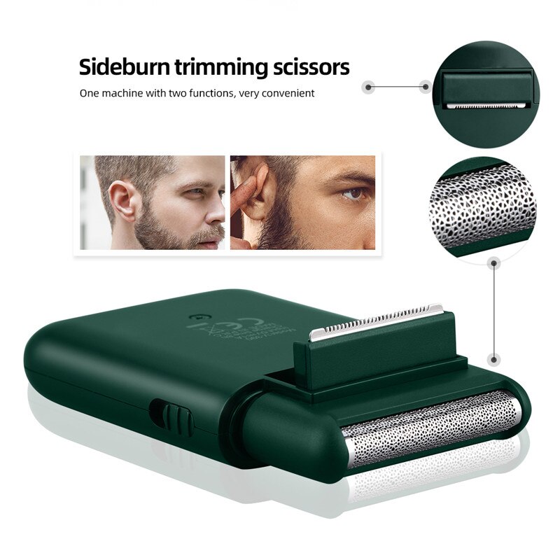 Portable Reciprocating Electric Shaver Mini Beard Sideburn Trimmer Painless Shaver Cordless Razor Hair Cutter Trimming Machine