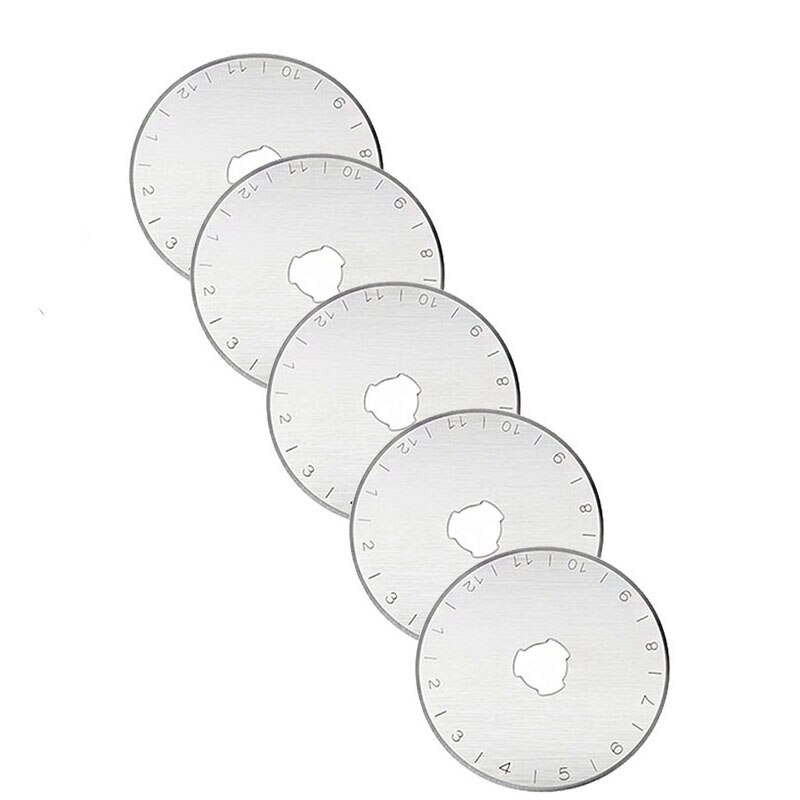 5PCS 45mm Circular Rotary Cutter Replacement Spare Safety Blades Hand Held Refill Fabric Leather Craft Steel Blades