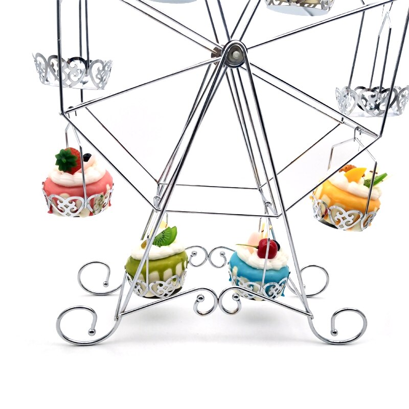 Sweettreats Ferris Wheel Cupcake Stand - Rotating Dessert Holder Station Tower - Spinning Cupcake Tray