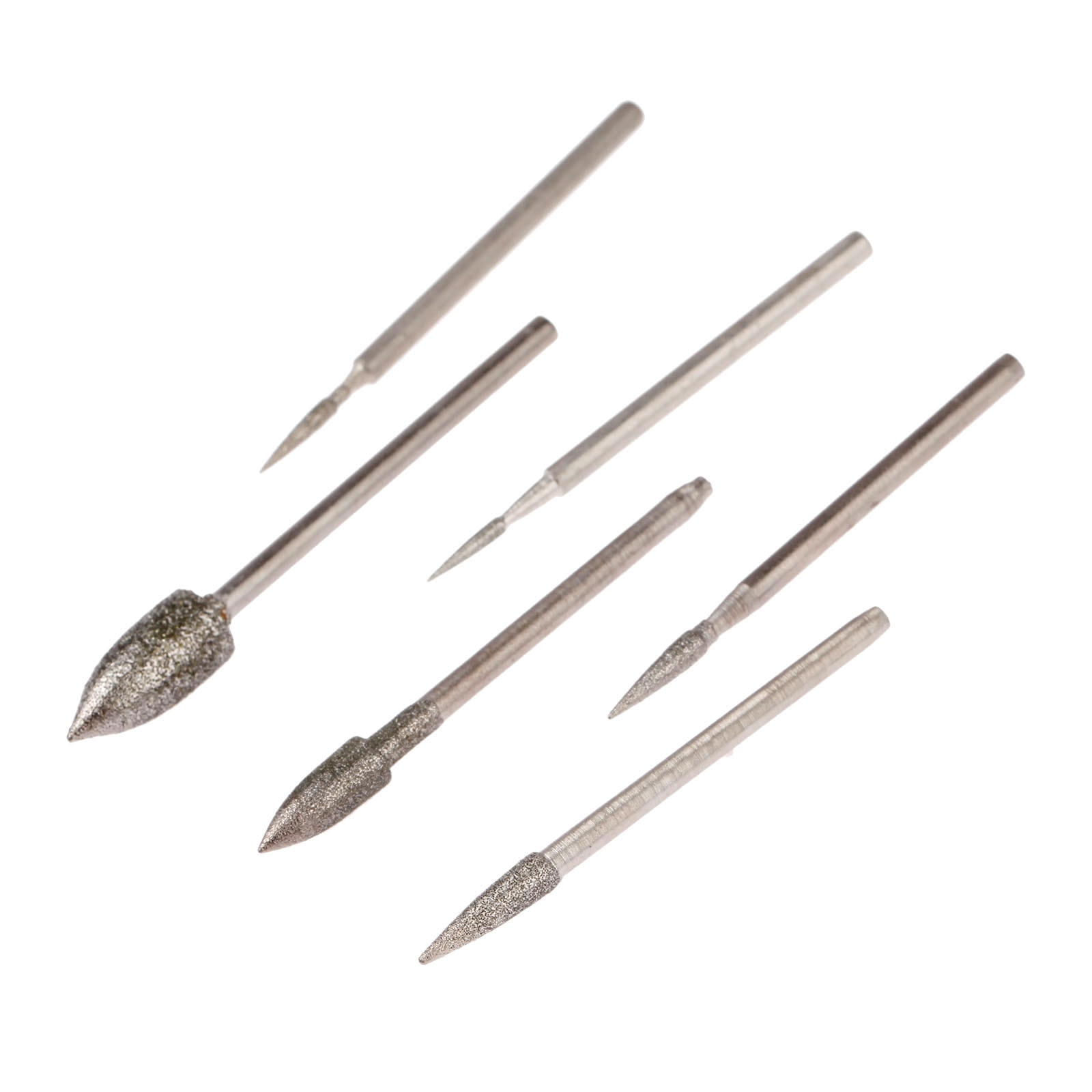 6 Stuks Dremel Accessoires 2.35mm Schacht Galvaniseren Diamant Slijpen Hoofd Gepolijst Naald Jade Steenhouwen Graveren Tool