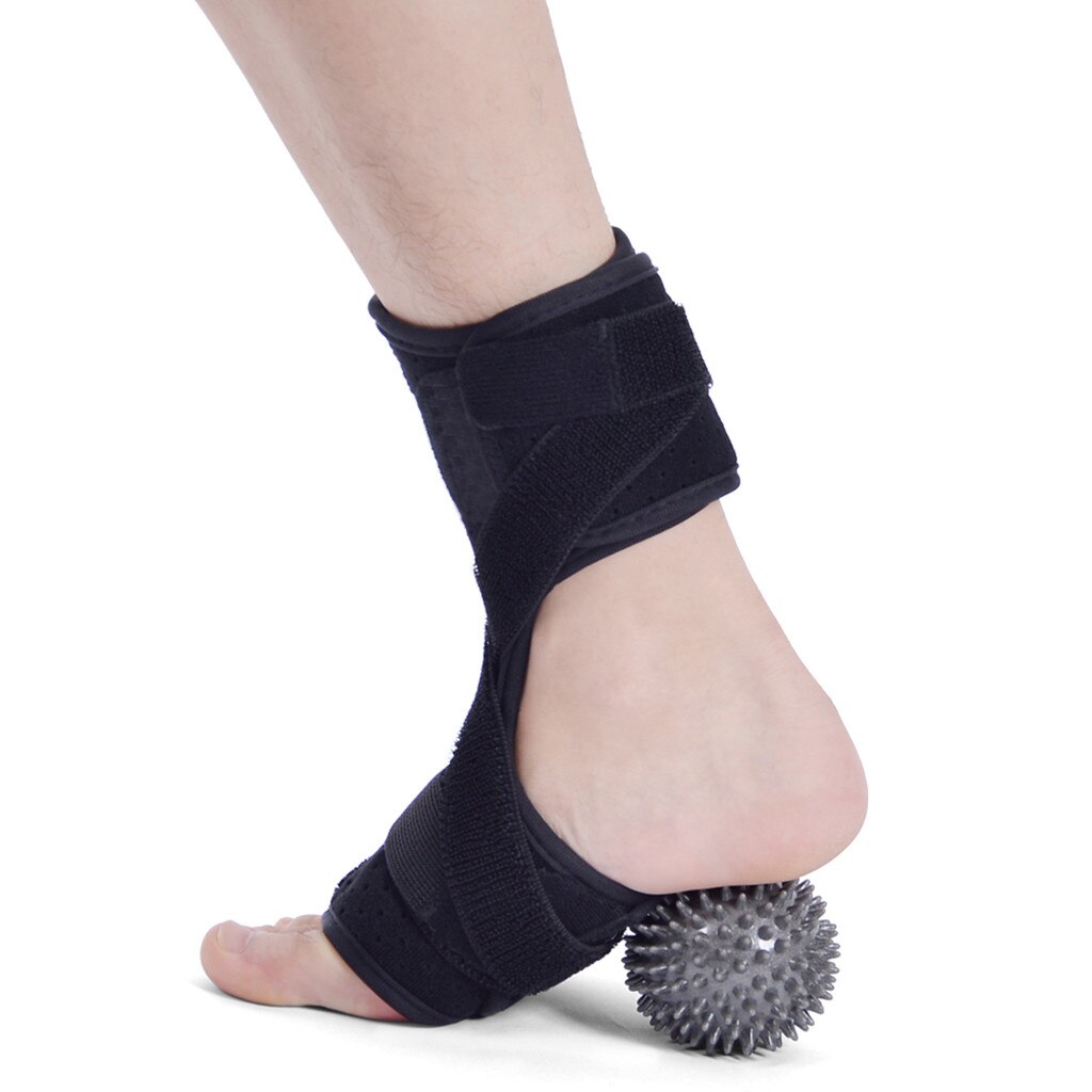 Foot Ankle Splint Support + Spiky Massage Ball Plantar Fasciitis Dorsal Night Splint Foot Orthosis Stabilizer A12