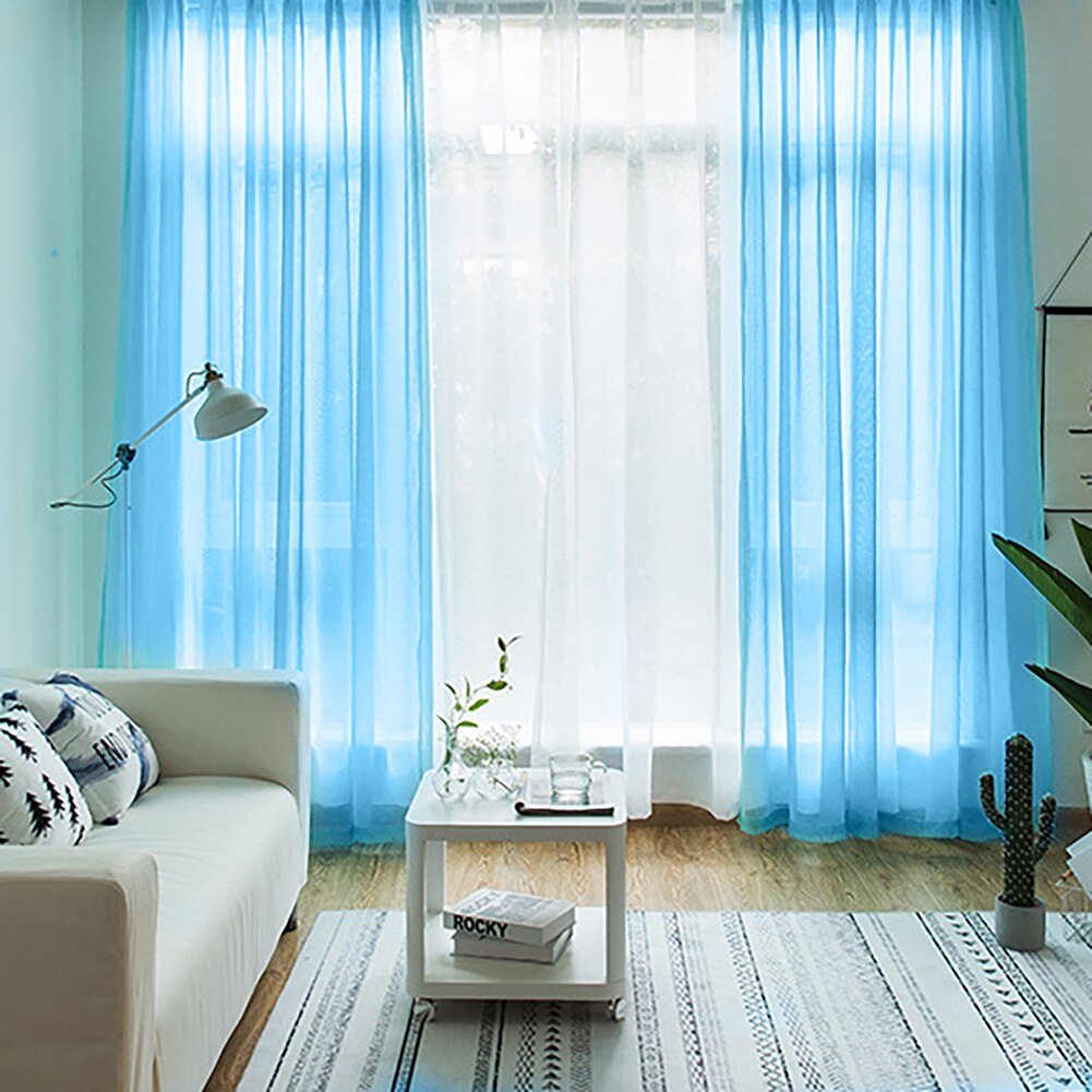1Pc Einfarbig schier Tüll Fenster Vorhang Drapieren Wohnzimmer Balkon Terrasse Dekor Vorhang für dekorieren wohnzimmer, schlafzimmer und