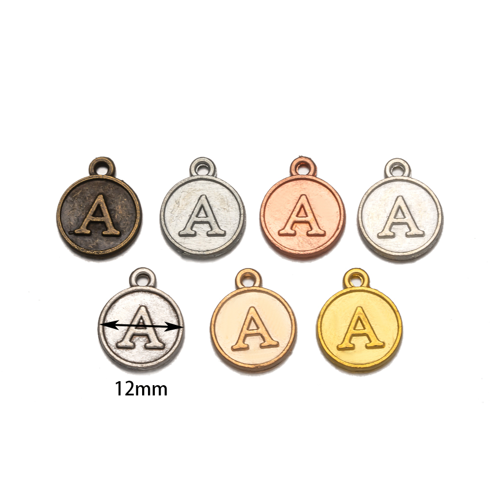 Juego de colgantes con letras del alfabeto de A-Z para mujer, pulsera y pendientes hechos a mano, accesorios para hacer joyas, suministros, 12mm, 1 Juego