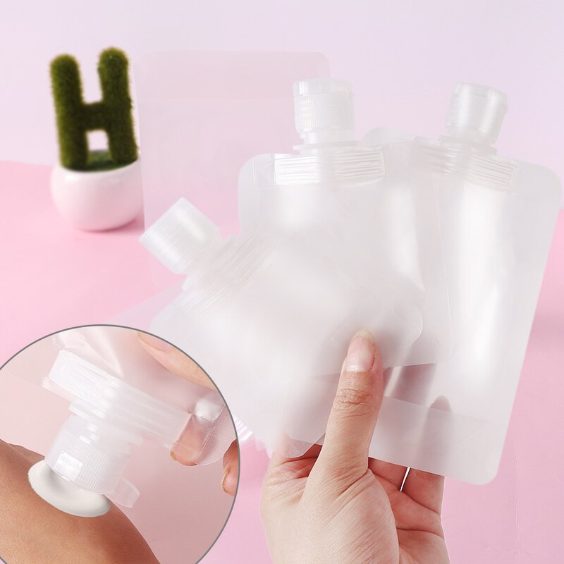 10Pcs Travel Hervulbare Clamshell Verpakking Zak, Lege Squeeze Plastic Stand Up Tuit Zakje Voor Lotion Shampoo Opslag Container
