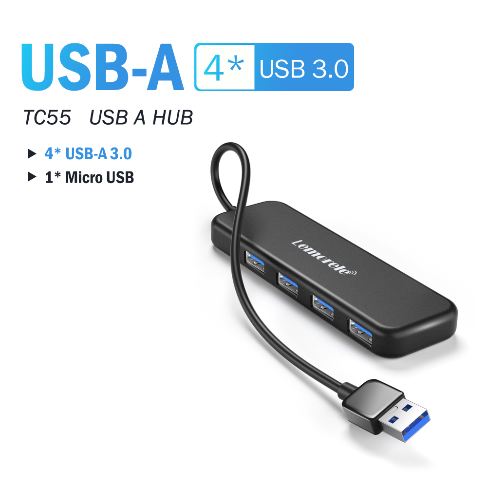 Lemorele USB Hub tipo C Hub USB3.0 OTG 4 puertos USB C/A HUB adaptador multidivisor accesorios de ordenador portátil para Lenovo Macbook Pro: Beige