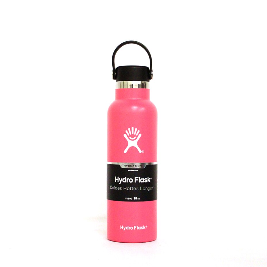 Stainless Steel Water Bottle Hydro Flask water bottle Vacuum Insulated Wide Mouth Travel Portable Thermal 18oz Bottle: Pink