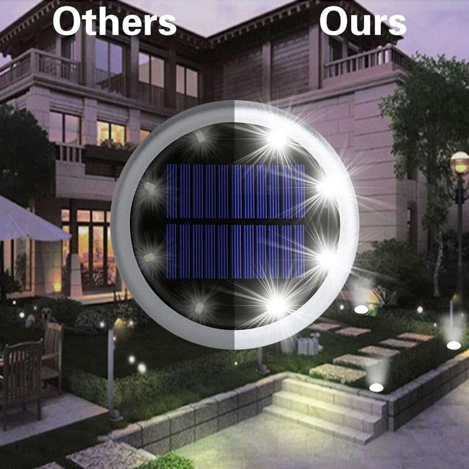 8LED Tuin Solar Light Outdoor Waterdichte Led Zonne-energie In Grond Lichten Schijf Panel Pathway Lawn Lampen Begraven Solar Licht