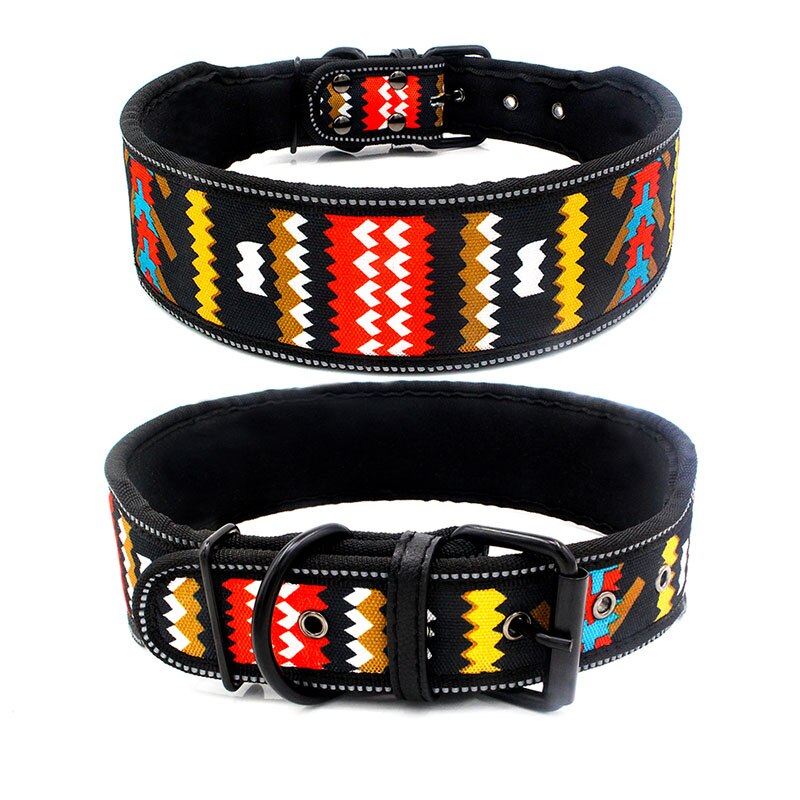 10 kleuren reflecterende puppy grote halsband met gesp verstelbare huisdierhalsband voor kleine, middelgrote en grote honden Pitbull-riem hondenketting