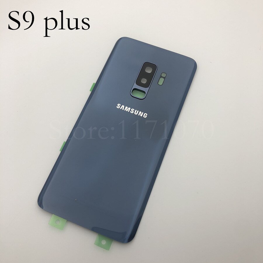 For Samsung Galaxy S9 Plus s9+ G965 SM-G965F G965FD S9 G960 SM-G960F G960FD Glass Battery Back Cover Door Housing Replacement: s9 plus blue