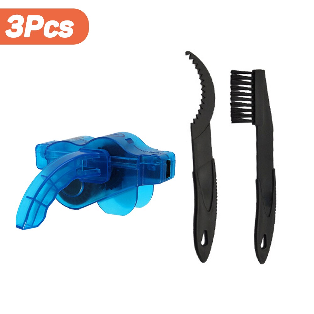 Bike Chain Cleaner Kit Scrubber Brushes Cycling Cleaning Set Bicycle Accessories Mountain Road BMX Bike Brush Chain Wash Tools: 3 PCS Set