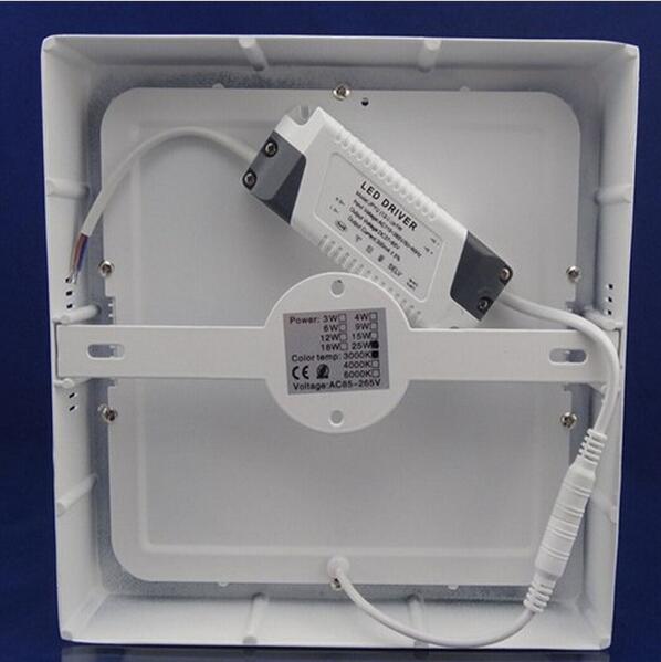 Vierkante opbouw led plafondlamp panel downlight platte moderne lamp 3 w/6 w/12 w/18 w cutingAC185-265V smd2835 aluminium