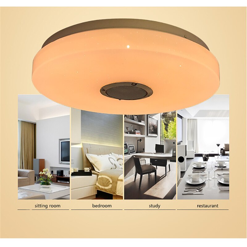 110-220v rgb led taklamper hjemmebelysning 36w 60w app bluetooth musikklys soveromslamper smart taklampe+fjernkontroll