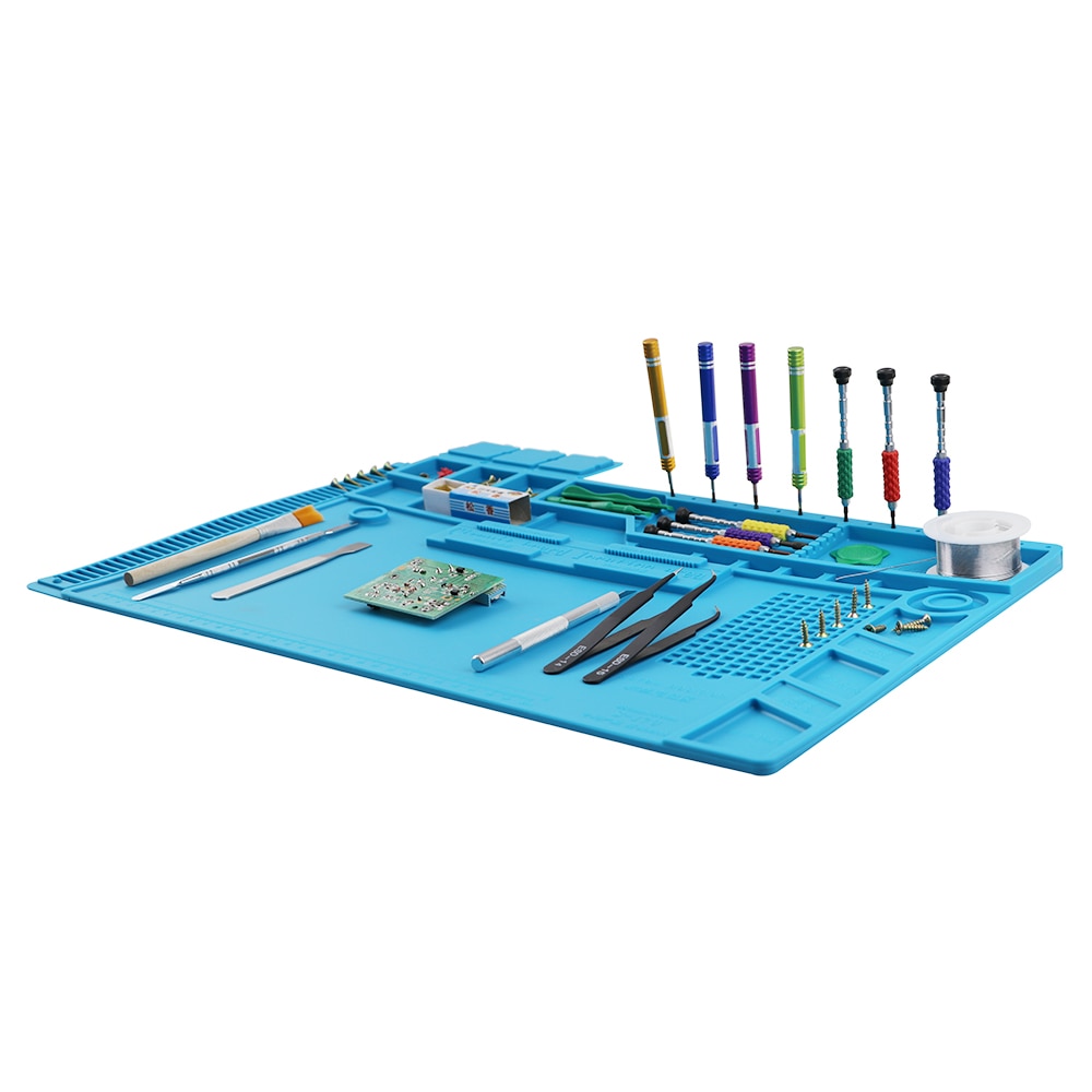 Heat Insulation Silicone Pad Desk Mat Maintenance Platform For BGA Soldering Repair Station With Magnetic Section