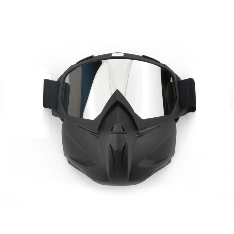 Motorcycle Face Mask Goggles Motocross Off-road ATV Dirt Bike Eyewear Glasses ultralight flexible anti anti-twist: A2 silver lens