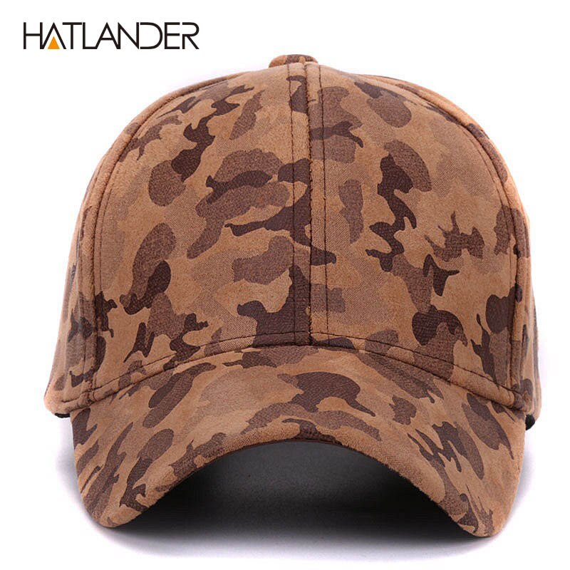 [hatlander]brand ruskind camouflage baseball kasketter til kvinder herre udendørs hatte vinter snapback bone gorras bomuld camo kasketter unisex