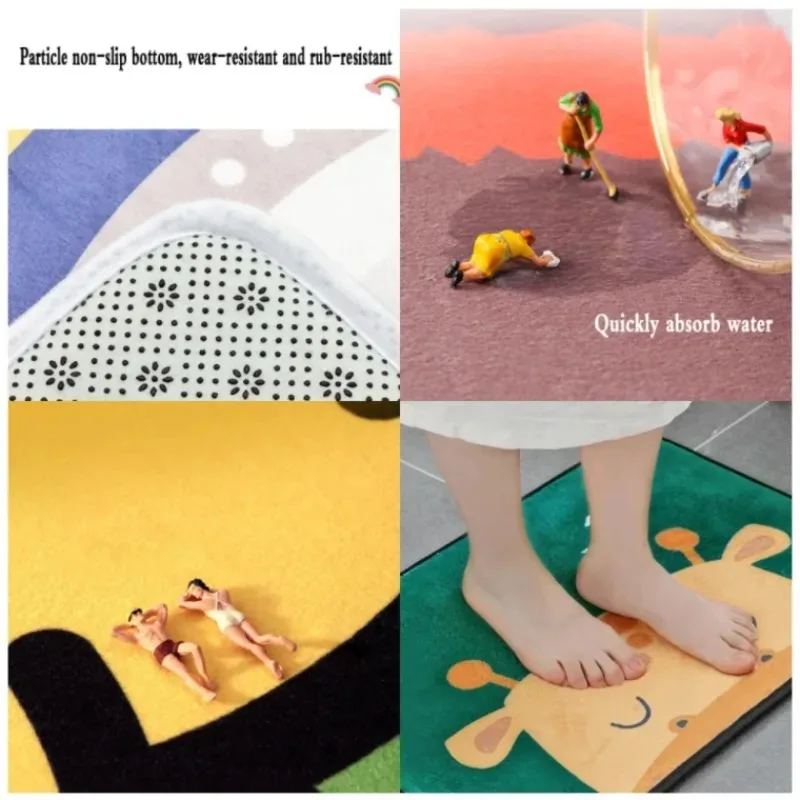 Bow Striped Carpet Girls Room Decoration Coil Rug Bedroom Decoration Simple Generous Bathroom Kitchen Balcony Anti Slip Mat