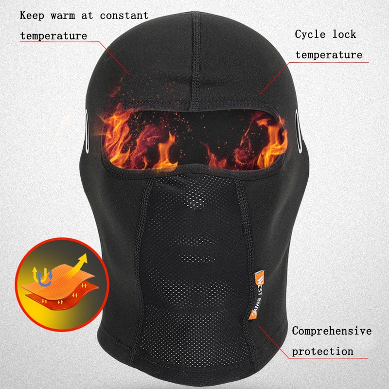 Balaclava de inverno para ciclismo, máscara facial para motocicleta, capacete completo para homens e mulheres, esportes, à prova de poeira, cachecol à prova de vento