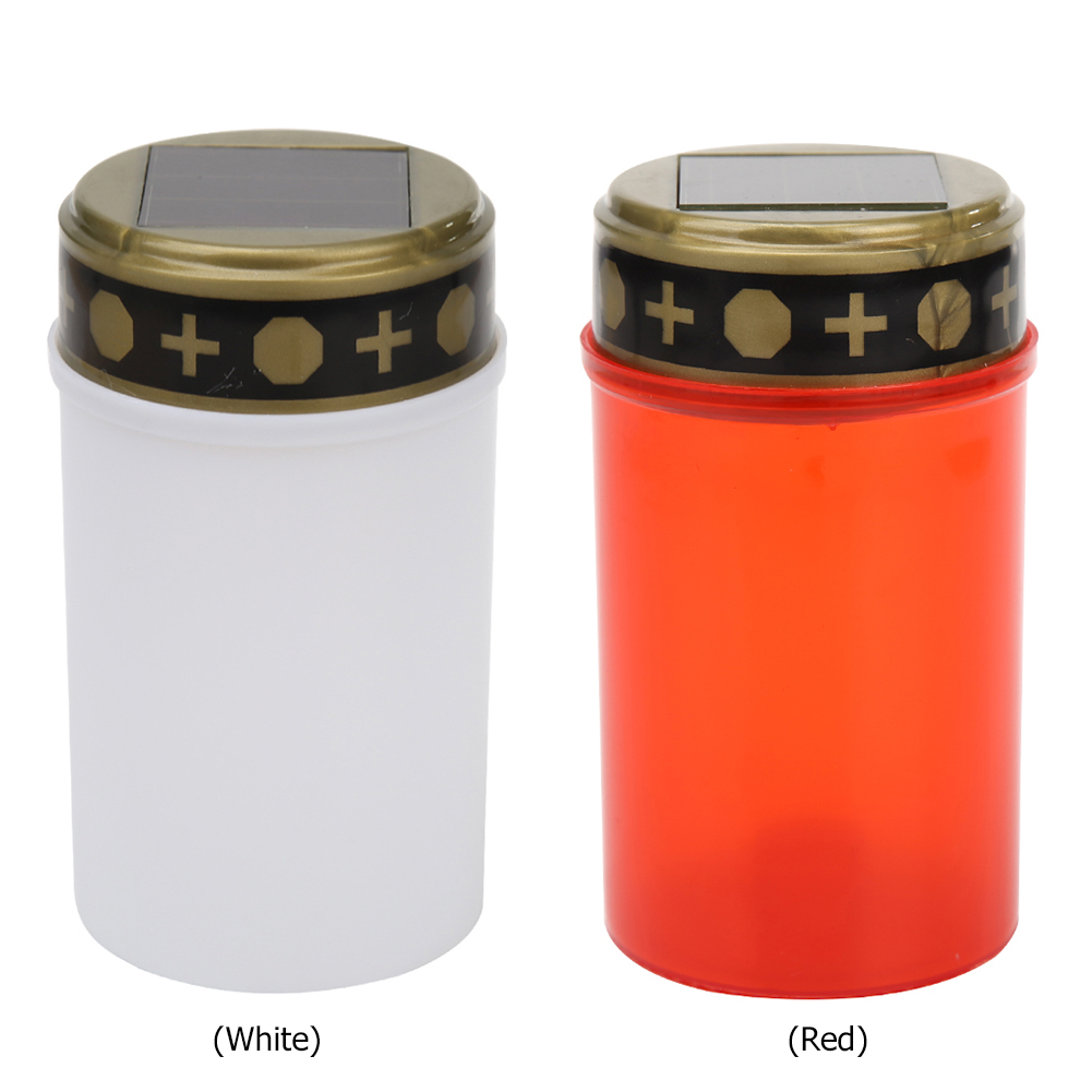 Cemetery Ritual Electronic LED Candle Lamp Rainproof Flameless Solar Energy Decorative Tea Light Solar Powered Candle Light