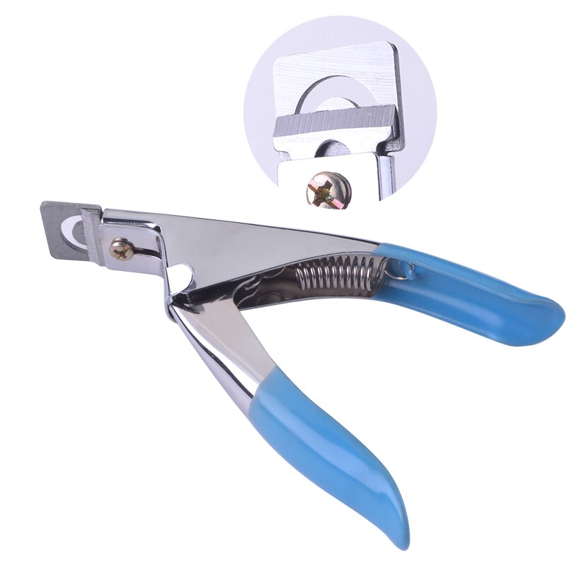 1 pièce de coupe-ongles rouge rose bleu pour faux ongles en gel uv, coupe-bordures en acier inoxydable, outil de manucure: Bleu
