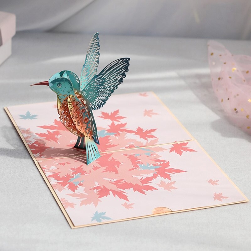 3D Pop-Up Animal Bird Greeting Card for Birthday Mother's Day Wedding Party Graduation with Envelope Anniversary