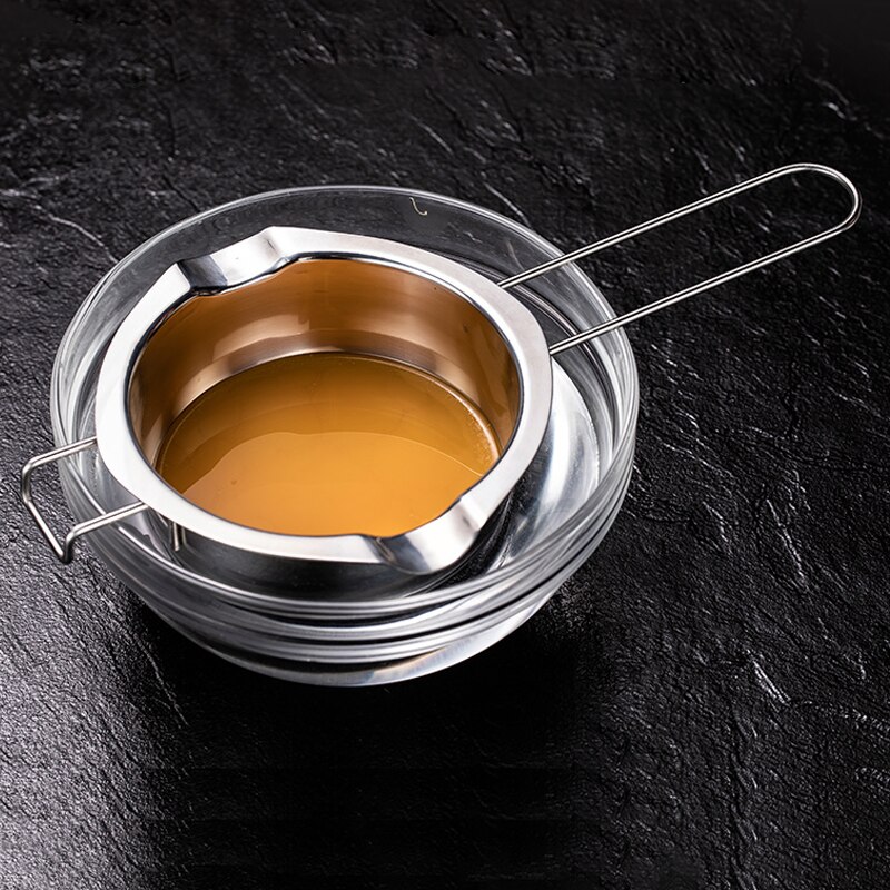 Silver Stainless Steel Wax Chocolate Melting Pot Double Boiler DIY Wedding Scented Candle Baking Tool