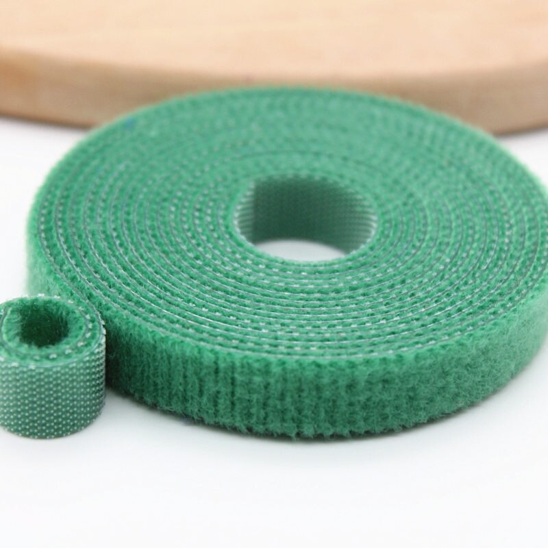 2yards/roll 10mm Cable tie Self Adhesive Fastener Tapes Cable Tie Adhesive Nylon Fastener Cable Tape Diy Office accessories: 10mm Green 2yards
