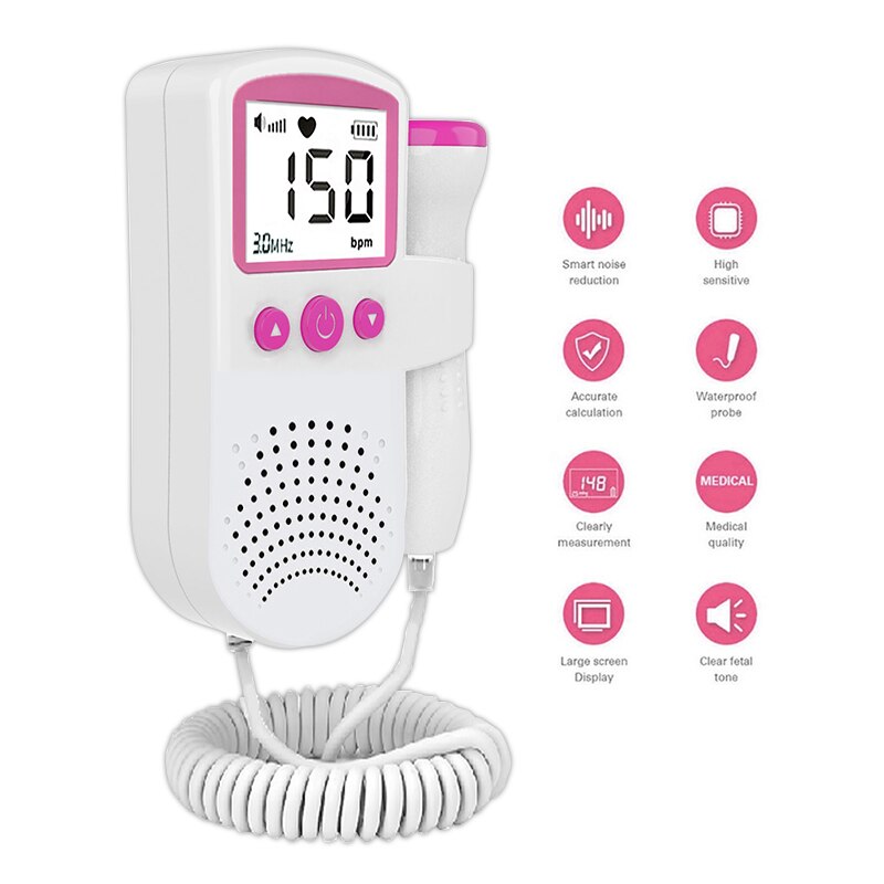Doppler-Monitor de ritmo cardíaco Fetal para embarazo en casa, Detector de sonido Fetal de bebé, pantalla LCD sin radiación, Monitor para embarazadas
