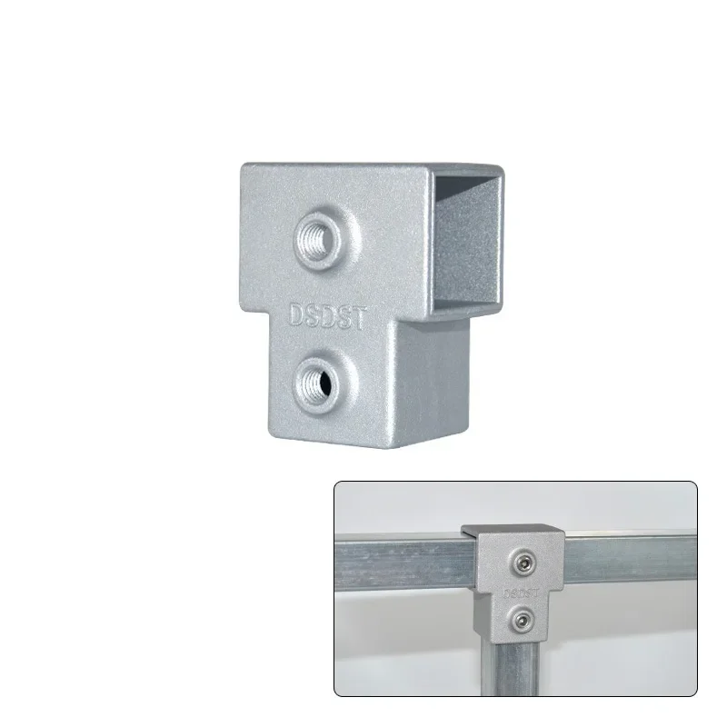 4 Stück 20 x 20 mm Vierkantrohrverbinder aus Aluminiumlegierung, 20 mm Vierkantrohrverbindung, schweißfreier T-Befestigungsverbinder: bronze gelb