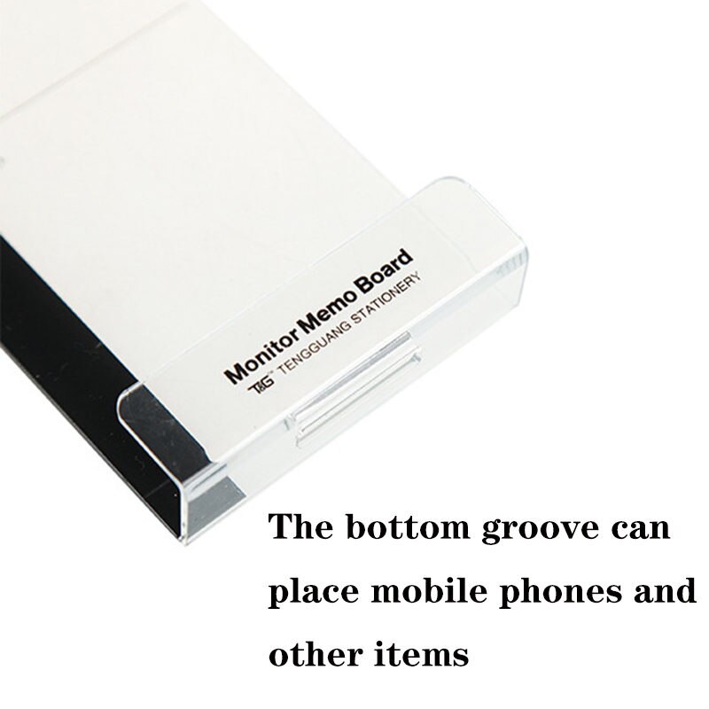 Creatieve Acryl Monitor Bericht Memo Board Voor Sticky Note Transparant Naam Card Phone Holder Desktop Plastic Houder Briefpapier