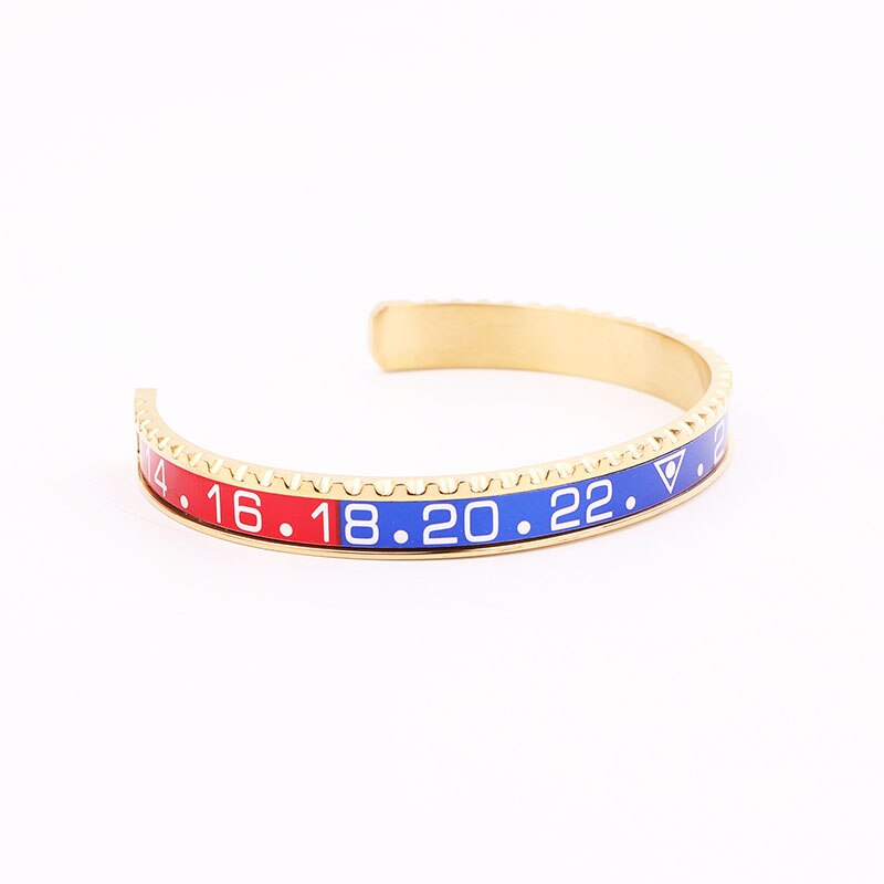Bracciale rigido da uomo in acciaio inossidabile 316L con numeri di velocità in acciaio inossidabile 316L: 15
