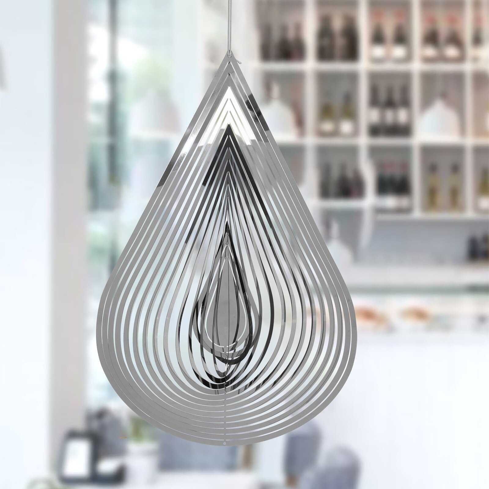 Stainless Steel Rotating Metal Wind Chime Spinner Water Wind Chimes And Decoration Outdoor Hanging Wind Chime #T2G