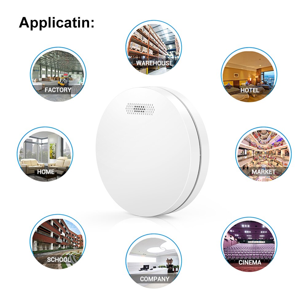 CPVAN Smoke Detector RF433Mhz Interconnected Smoke Alarm Fire Protection Smokehouse Fire Alarm Home Security System Firefighters