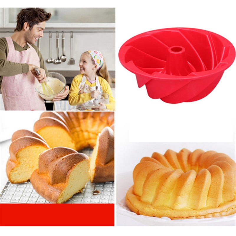 3D Siliconen Grote Swirl Vorm Boter Cakevorm Keuken Bakvorm Gereedschap Cake Bakkerij Ovenschaal Bakvormen Mold Cake Pan producten