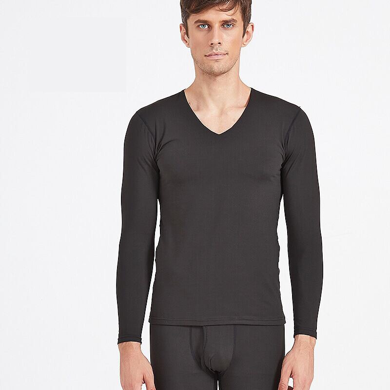 Mænd termoundertøj sæt lange johns mænd efterår vinter toppe+bukser 2- delt sæt hold varmen tyk plus størrelse 4xl termica homem: Sort / Xl