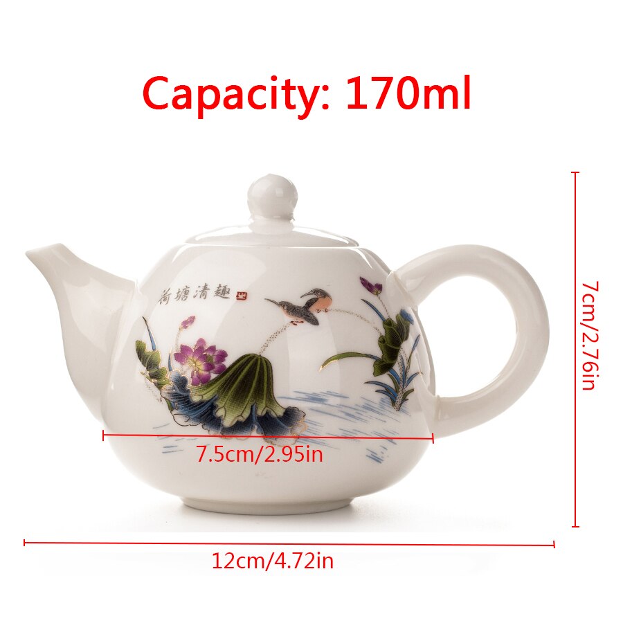 170ml porcelanowy czajniczek kubek z zaparzaczem biały kości zestaw chińskich herbat ceramiczny dzbanek na herbatę czajnik antyczne chińnarty filiżanka zestaw D001