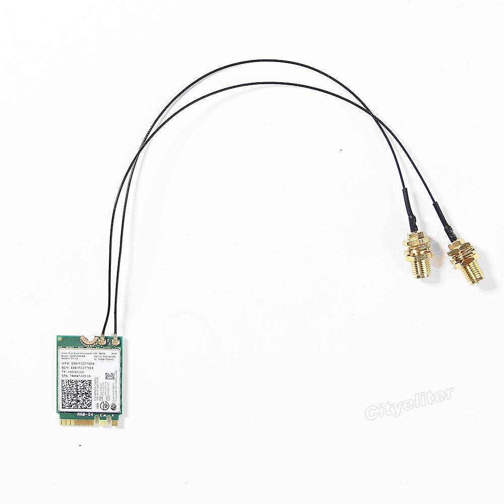 Dual band 5dbi Wireless WiFi Antenna RP-SMA + MHF4/IPX Pigtail Cable for NGFF M.2 Card Intel AX200 9260 8265 3G/4G Module