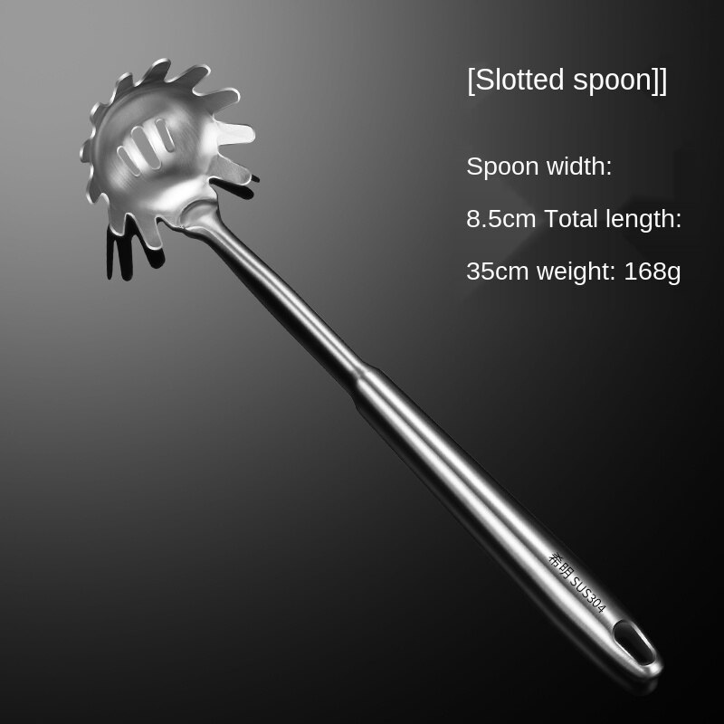 Thick 304 Stainless Steel Cooking Scraper Spatula Spatula Soup Spoon Household Kitchenware Set Full Set: plum